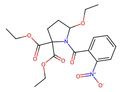 Diethyl 5-ethoxy-1-(2-nitrobenzoyl)pyrrolidine-2,2-dicarboxylate structure