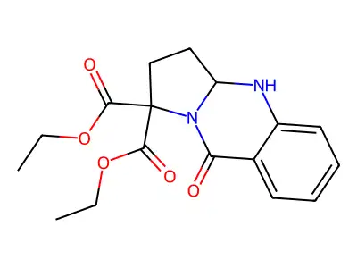 Diethyl 9-oxo-2,3,3a,4-tetrahydropyrrolo[2,1-b]quinazoline-1,1-dicarboxylate structure
