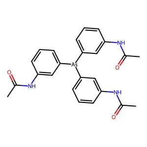 N-[3-bis(3-acetamidophenyl)arsanylphenyl]acetamide structure
