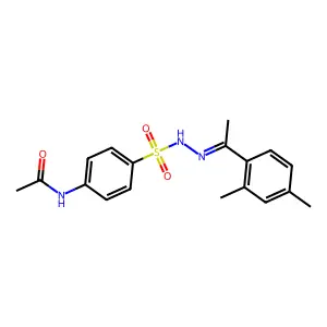 N-[4-[[1-(2,4-dimethylphenyl)ethylideneamino]sulfamoyl]phenyl]acetamide structure