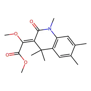 Methyl 2-methoxy-2-(1,4,4,6,7-pentamethyl-2-oxoquinolin-3-ylidene)acetate structure