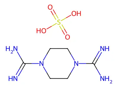 1,4-Piperazinedicarboxamidine, sulfate structure