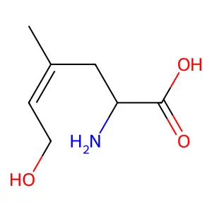 2-Amino-6-hydroxy-4-methyl-4-hexenoic acid structure
