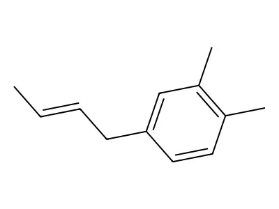 Benzene, 4-(2-butenyl)-1,2-dimethyl-, (E)- structure