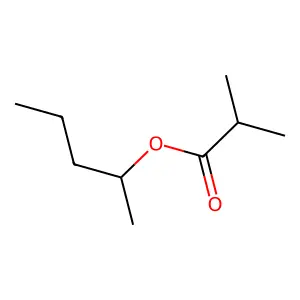 Propanoic acid, 2-methyl-, 1-methylbutyl ester structure