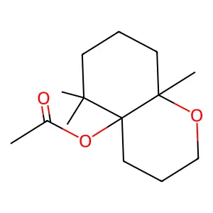 5,5,8a-Trimethylhexahydro-2H-chromen-4a(5H)-yl acetate structure
