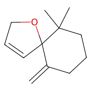 6,6-Dimethyl-10-methylene-1-oxaspiro[4.5]dec-3-ene structure