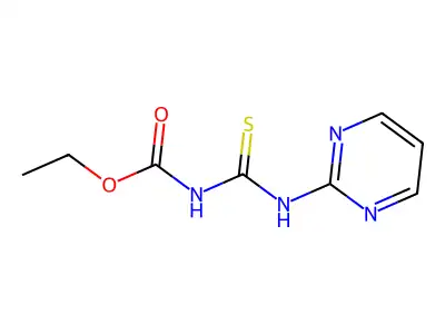 Carbamic acid, [(2-pyrimidinylamino)thioxomethyl]-, ethyl ester structure