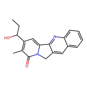 7-(1-hydroxypropyl)-8-methyl-11H-indolizino[1,2-b]quinolin-9-one structure