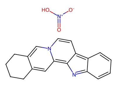 2,3,4,13-Tetrahydro-1H-benz(g)indole(2,3-a)quinolizin-6-ium nitrate structure