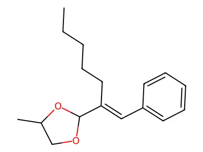 4-Methyl-2-(1-phenylhept-1-en-2-yl)-1,3-dioxolane structure