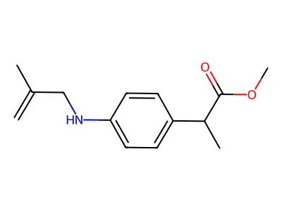 Methyl 2-(4-((2-methylallyl)amino)phenyl)propionate structure