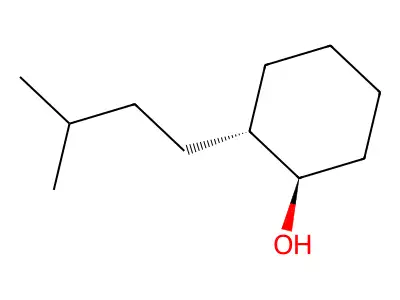rac-(1R,2S)-2-(3-methylbutyl)cyclohexan-1-ol structure