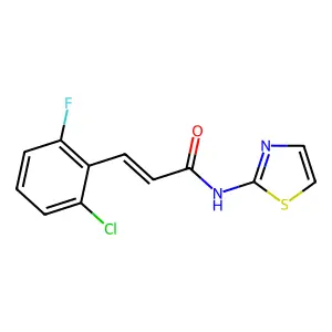 (E)-3-(2-chloro-6-fluorophenyl)-N-(1,3-thiazol-2-yl)prop-2-enamide structure