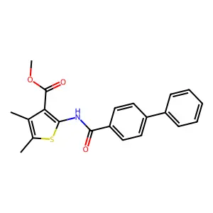 Methyl 4,5-dimethyl-2-[(4-phenylbenzoyl)amino]thiophene-3-carboxylate structure