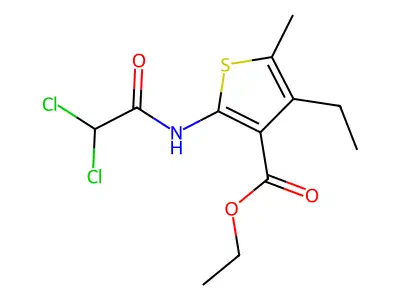 Ethyl 2-[(2,2-dichloroacetyl)amino]-4-ethyl-5-methylthiophene-3-carboxylate structure