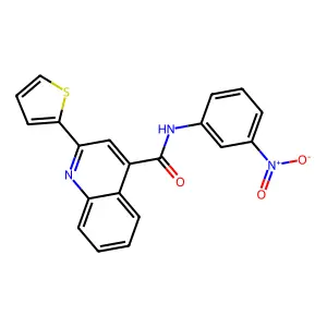 N-(3-nitrophenyl)-2-thiophen-2-ylquinoline-4-carboxamide structure