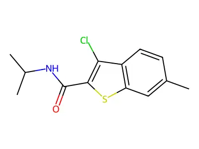 3-chloro-6-methyl-N-(propan-2-yl)-1-benzothiophene-2-carboxamide structure