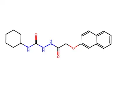 N-cyclohexyl-2-[(2-naphthyloxy)acetyl]hydrazinecarboxamide structure