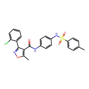 3-(2-chlorophenyl)-5-methyl-N-(4-{[(4-methylphenyl)sulfonyl]amino}phenyl)-4-isoxazolecarboxamide structure