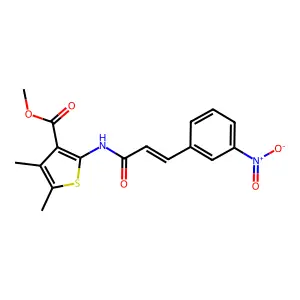 methyl 4,5-dimethyl-2-[[(E)-3-(3-nitrophenyl)prop-2-enoyl]amino]thiophene-3-carboxylate structure