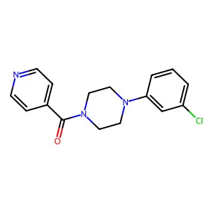 4-(3-Chlorophenyl)piperazinyl 4-pyridyl ketone structure