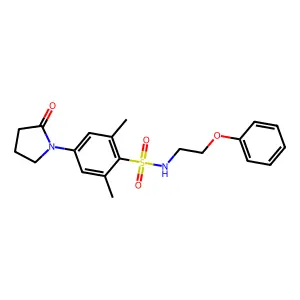 2,6-dimethyl-4-(2-oxo-1-pyrrolidinyl)-N-(2-phenoxyethyl)benzenesulfonamide structure
