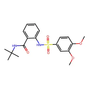 N-(tert-butyl)-2-{[(3,4-dimethoxyphenyl)sulfonyl]amino}benzamide structure
