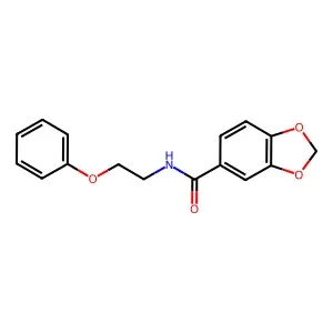 N-(2-phenoxyethyl)-1,3-benzodioxole-5-carboxamide structure