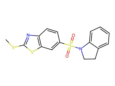 6-(2,3-Dihydroindol-1-ylsulfonyl)-2-methylsulfanyl-1,3-benzothiazole structure