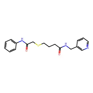 4-(2-anilino-2-oxoethyl)sulfanyl-N-(pyridin-3-ylmethyl)butanamide structure