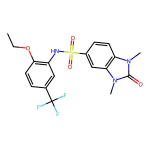 N-[2-ethoxy-5-(trifluoromethyl)phenyl]-1,3-dimethyl-2-oxo-2,3-dihydro-1H-benzimidazole-5-sulfonamide structure