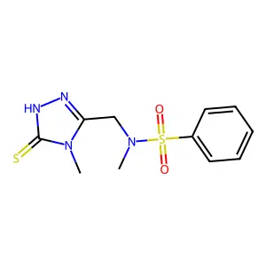 N-[(5-mercapto-4-methyl-4H-1,2,4-triazol-3-yl)methyl]-N-methylbenzenesulfonamide structure