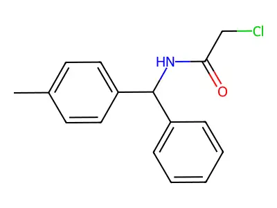 2-chloro-N-[(4-methylphenyl)(phenyl)methyl]acetamide structure