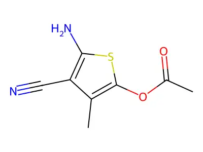 5-Amino-4-cyano-3-methylthiophen-2-yl acetate structure