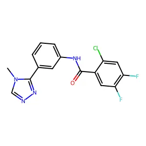 2-chloro-4,5-difluoro-N-[3-(4-methyl-4H-1,2,4-triazol-3-yl)phenyl]benzamide structure