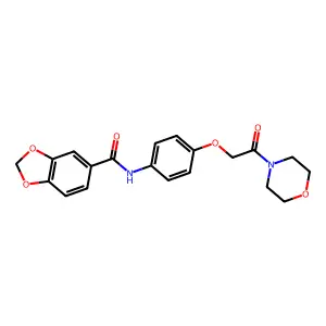 N-[4-(2-morpholin-4-yl-2-oxoethoxy)phenyl]-1,3-benzodioxole-5-carboxamide structure