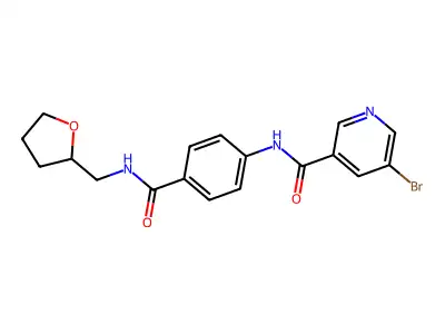 5-bromo-N-[4-(oxolan-2-ylmethylcarbamoyl)phenyl]pyridine-3-carboxamide structure