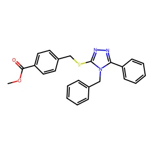 methyl 4-{[(4-benzyl-5-phenyl-4H-1,2,4-triazol-3-yl)sulfanyl]methyl}benzoate structure
