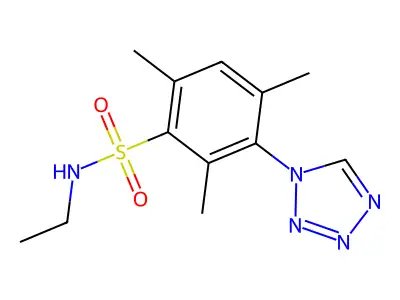 N-Ethyl-2,4,6-trimethyl-3-(1H-tetrazol-1-yl)benzenesulfonamide structure