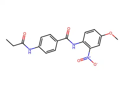 N-(4-methoxy-2-nitrophenyl)-4-(propanoylamino)benzamide structure