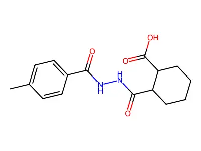 2-[[(4-Methylbenzoyl)amino]carbamoyl]cyclohexane-1-carboxylic acid structure