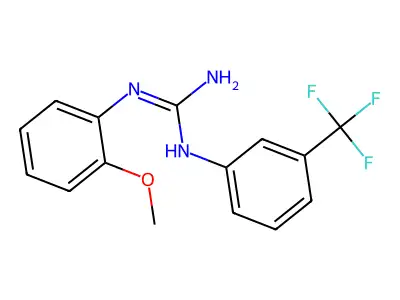 Guanidine, N-(2-methoxyphenyl)-N'-(3-trifluoromethylphenyl)- structure