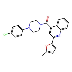 [4-(4-chlorophenyl)piperazin-1-yl]-[2-(5-methylfuran-2-yl)quinolin-4-yl]methanone structure