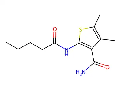 4,5-Dimethyl-2-pentanamidothiophene-3-carboxamide structure