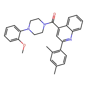 [2-(2,4-dimethylphenyl)quinolin-4-yl]-[4-(2-methoxyphenyl)piperazin-1-yl]methanone structure