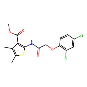 methyl 2-{[(2,4-dichlorophenoxy)acetyl]amino}-4,5-dimethyl-3-thiophenecarboxylate structure