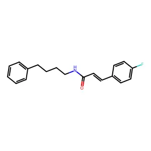 (E)-3-(4-fluorophenyl)-N-(4-phenylbutyl)prop-2-enamide structure
