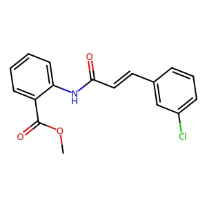 methyl 2-[[(E)-3-(3-chlorophenyl)prop-2-enoyl]amino]benzoate structure