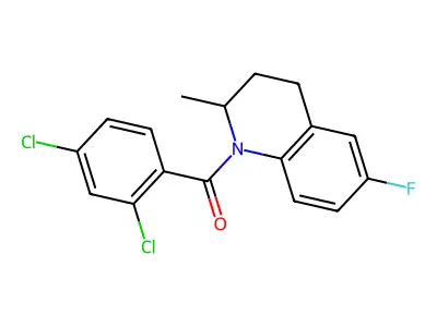 (2,4-dichlorophenyl)(6-fluoro-2-methyl-3,4-dihydroquinolin-1(2H)-yl)methanone structure